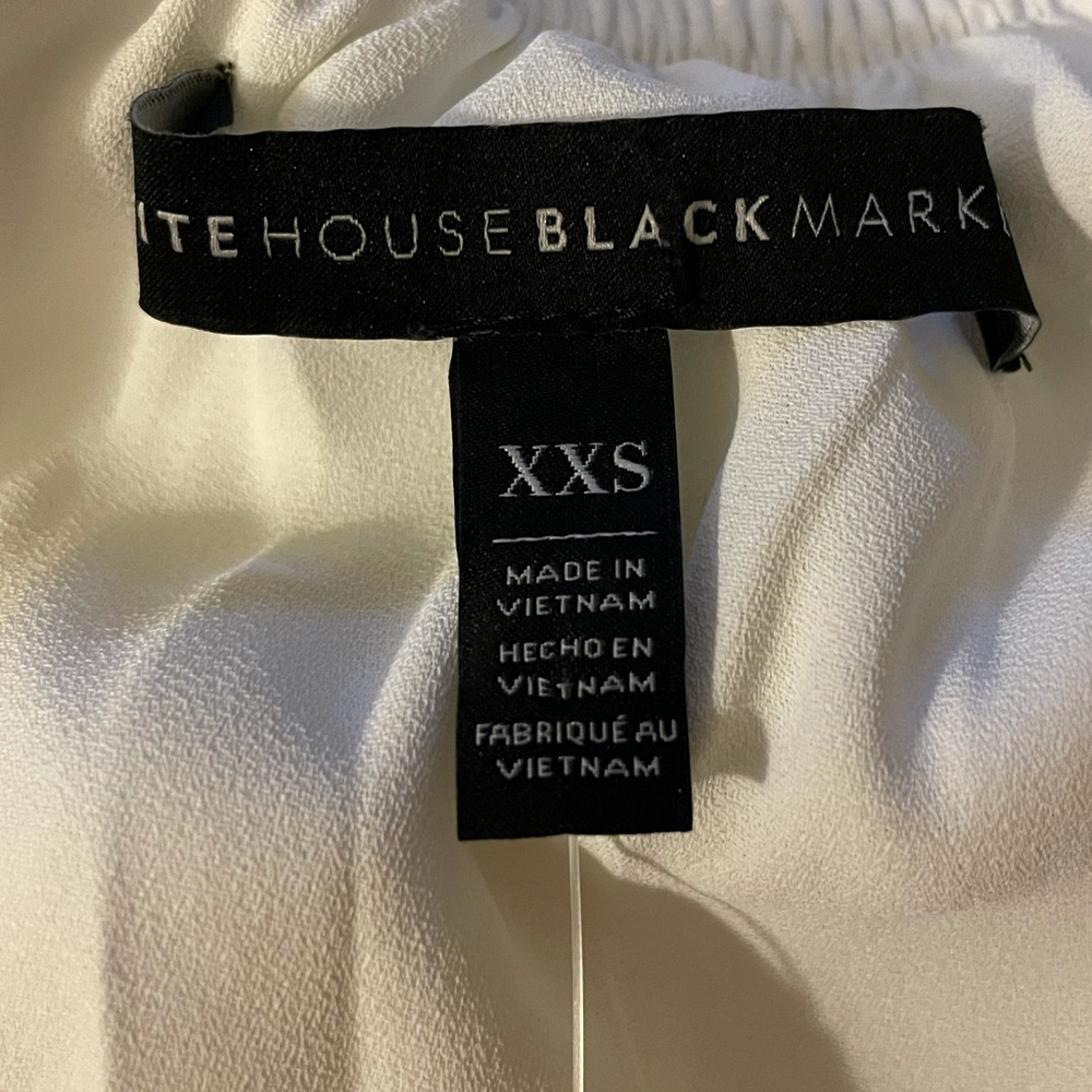 White House Black Market Off the Shoulder White Blouse, Size XXS - Picture 7 of 9